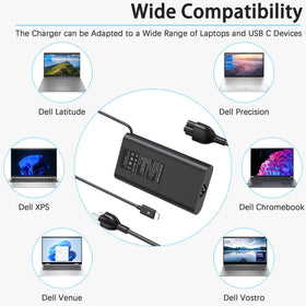 BAJ 90W USB-C charger 130 inch cable, long reach for comfortable desk setup.