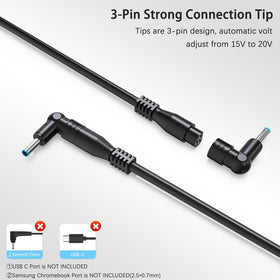 BAJ adapter with long AC cord laid out for flexible outlet placement