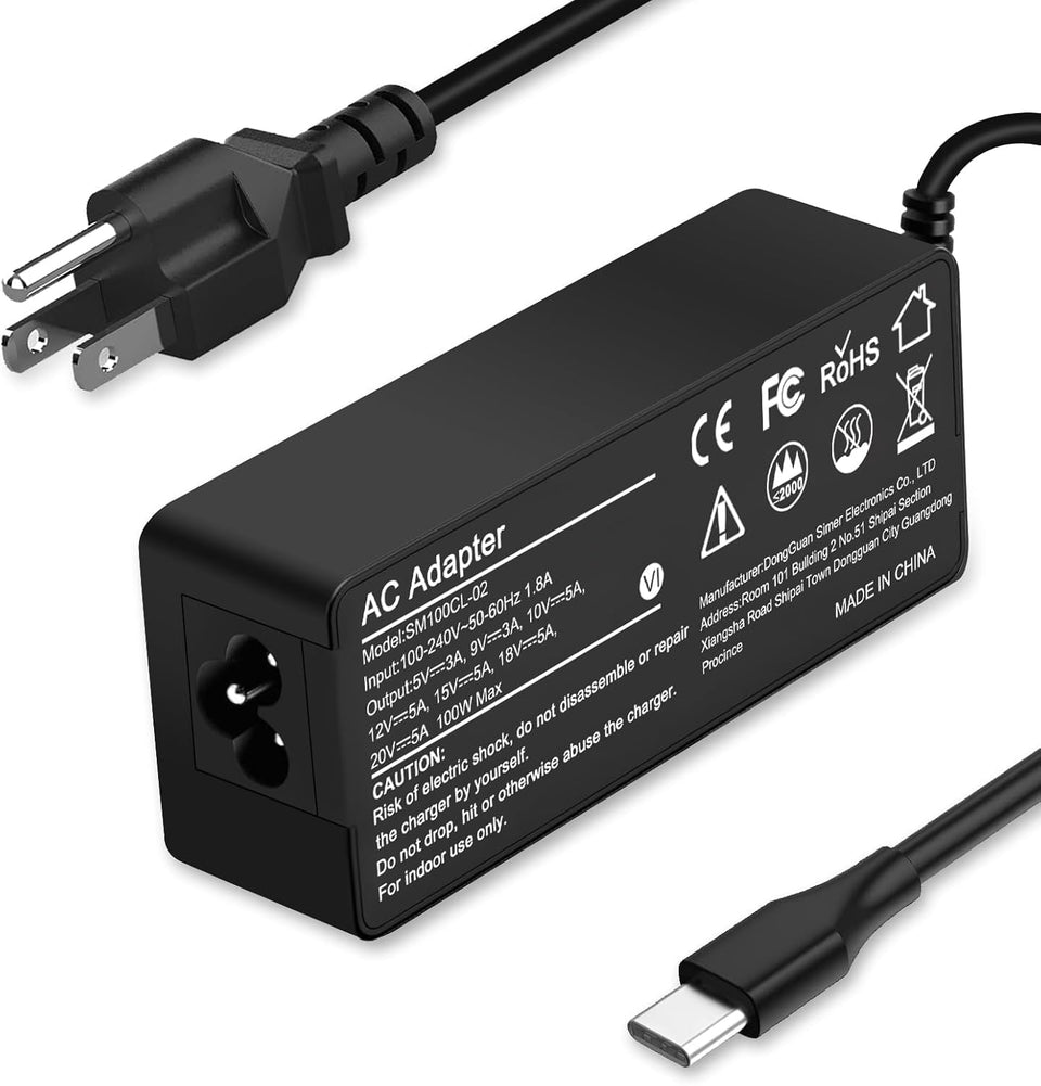 BAJ universal 100W USB-C charger close-up port demonstrates versatile charging compatibility.