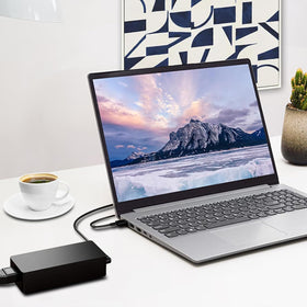 BAJ universal 100W USB-C charger compatibility icons show supported devices.