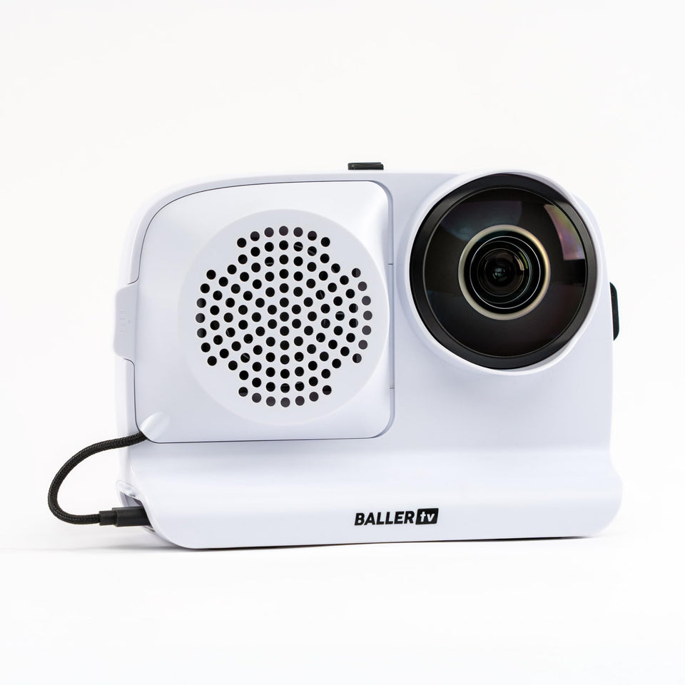 BallerCam AI auto-tracking basketball setup for hands-free, centered action.