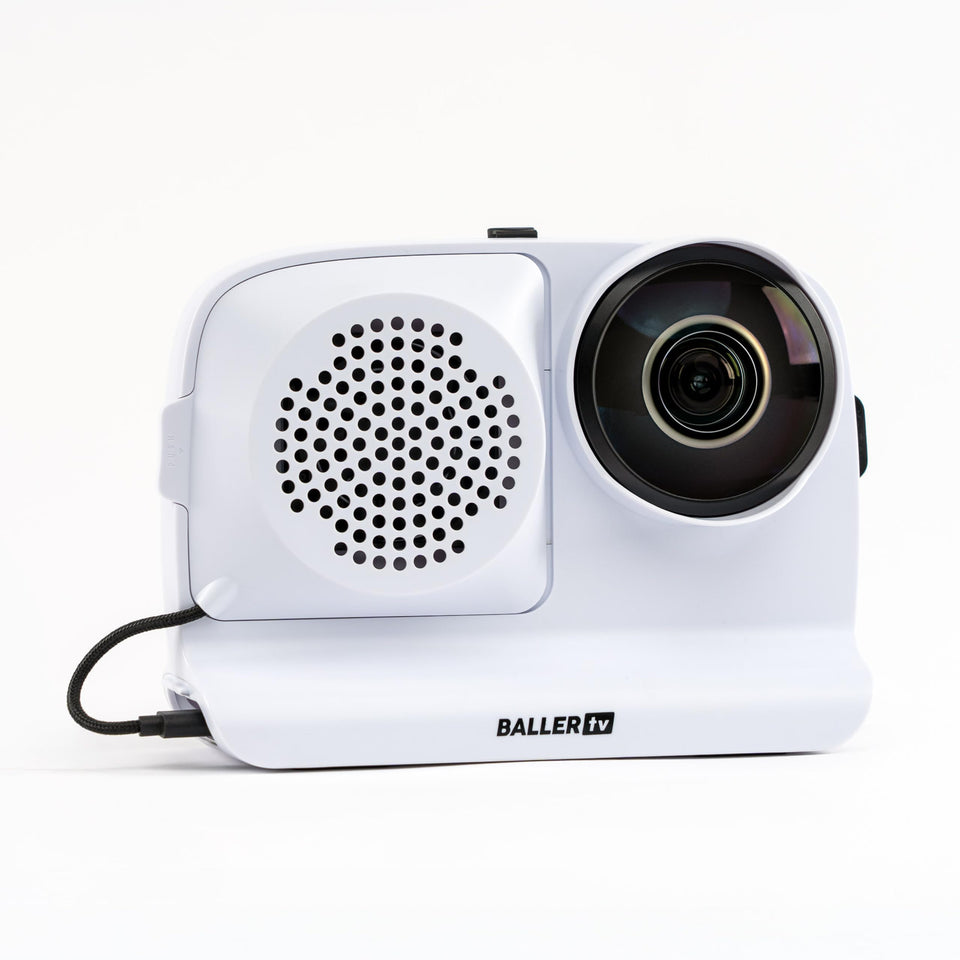 BallerCam AI auto-tracking on tripod setup for hands-free game action.