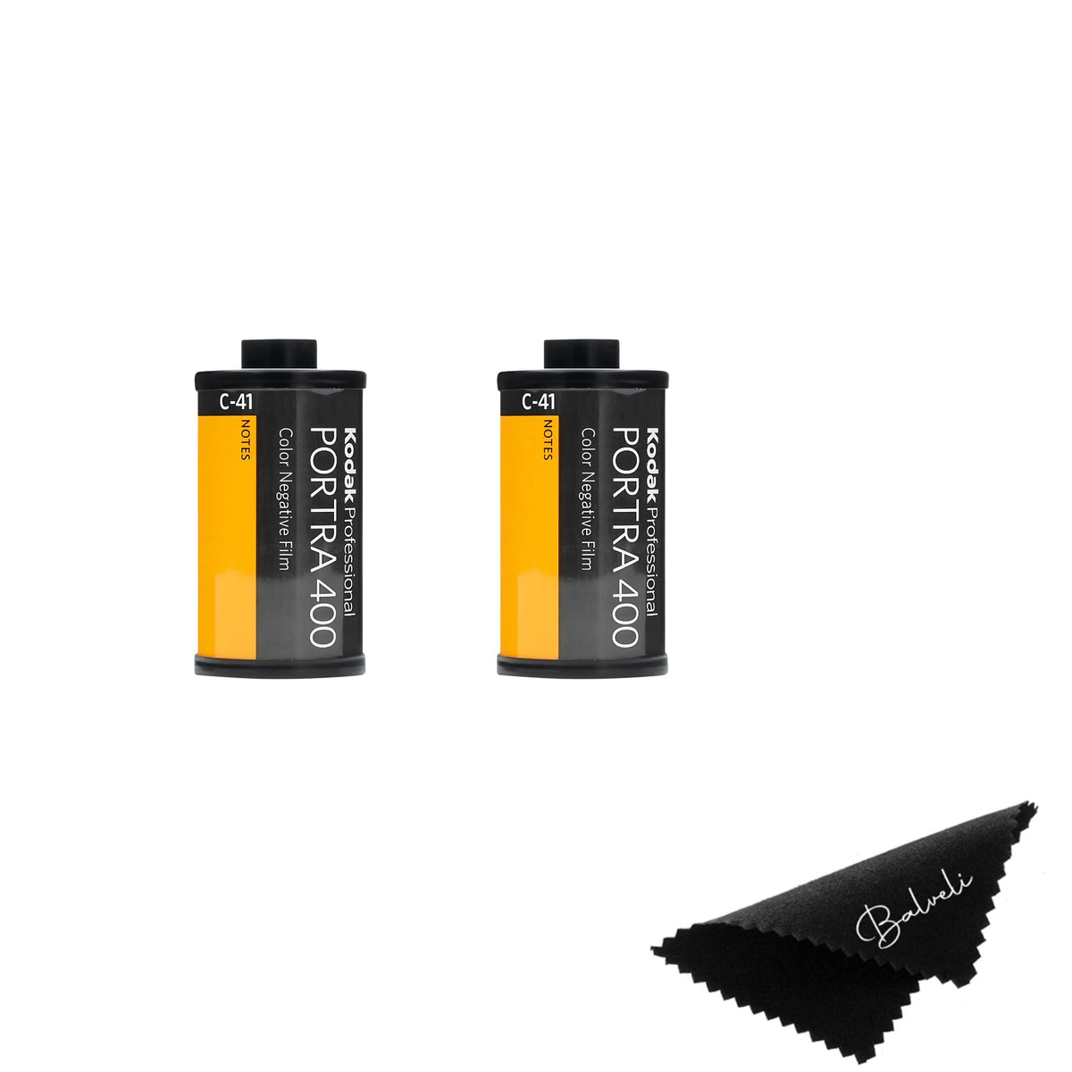 Balveli Kodak Portra 400 film 2-pack for 35mm cameras, with premium microfiber cloth, for vibrant color