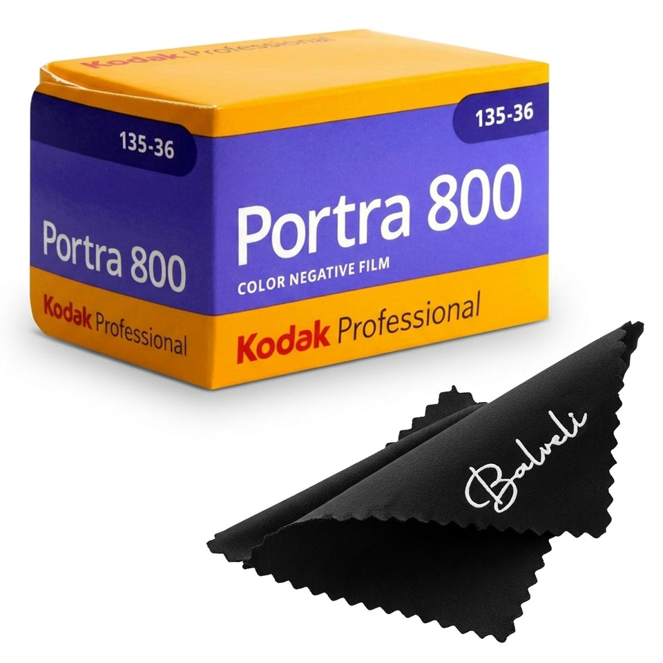 Balveli Kodak Portra 800 front packaging showing roll and benefits