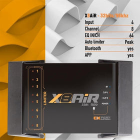 Front panel of the X8AiR DSP with accessible controls for quick tuning.