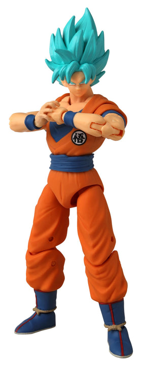 BANDAI Super Saiyan Blue Goku next to other figures to show compatible scale