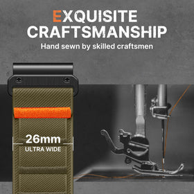 Bandletic paired on a Garmin Fenix watch front, quick‑fit ease benefit