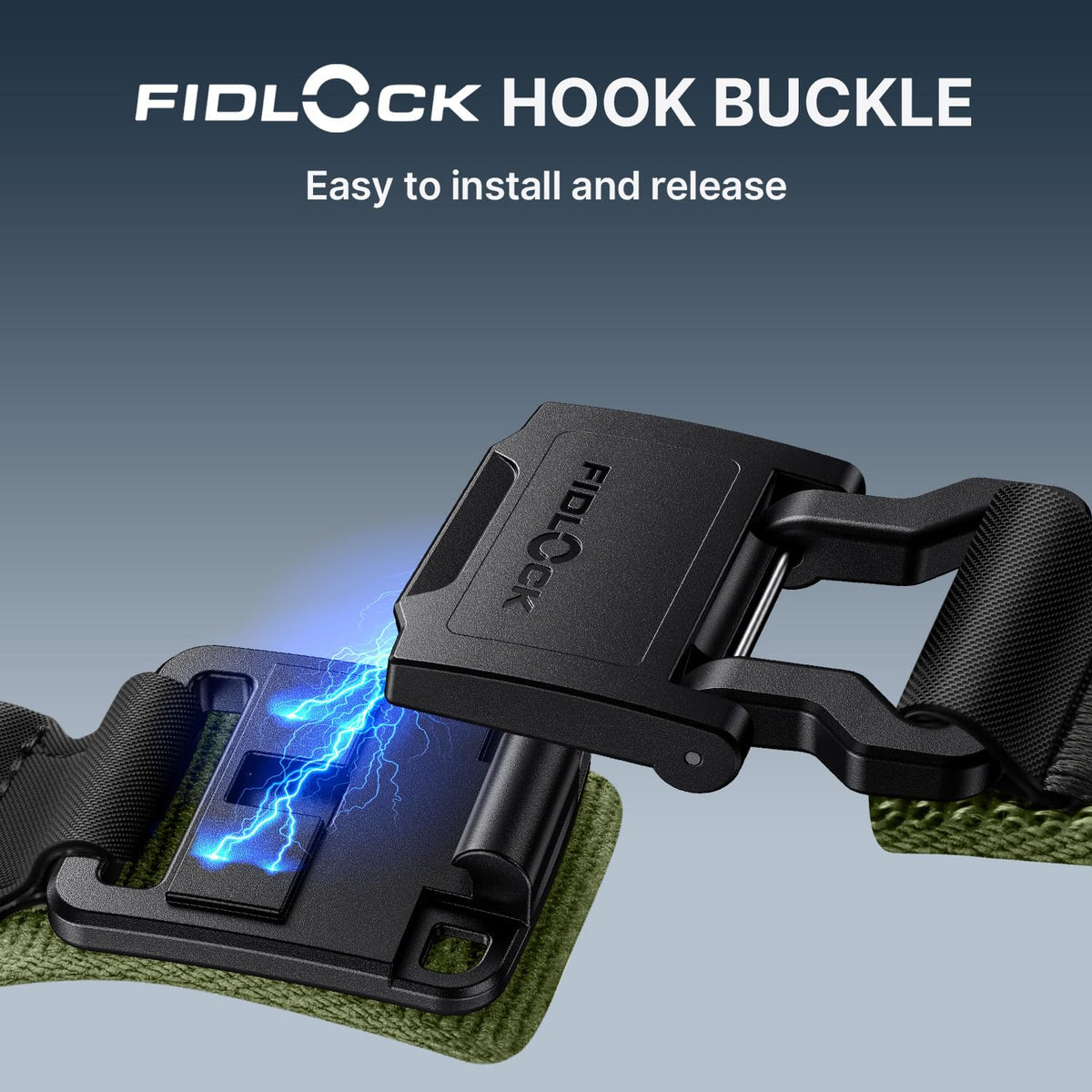 Bandletic Fidlock magnetic buckle detail demonstrating secure quick fastening