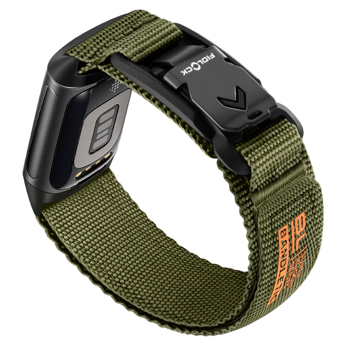 Bandletic front view showing Fitbit Charge compatible band and neat finish for reliability