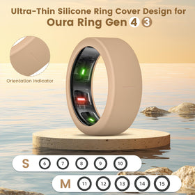 BandRain ring cover charging with Oura Ring on charger, no removal needed