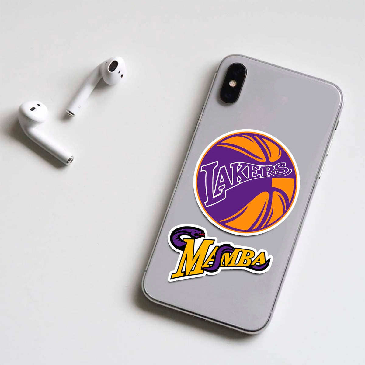 Bandworks Lakers stickers on water bottle keep surfaces vibrant outdoors