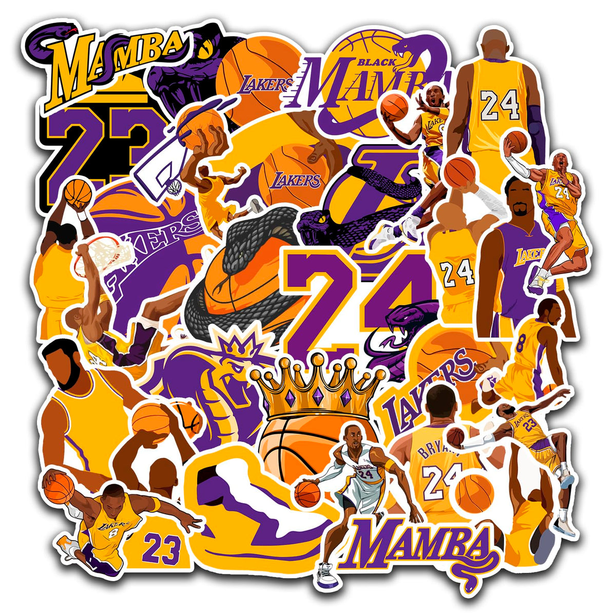 Bandworks Lakers stickers pack to decorate items with durable vivid visuals