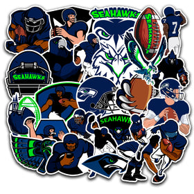 BANDWORKS Seahawks stickers on water bottle showcase waterproof, fade-resistant design