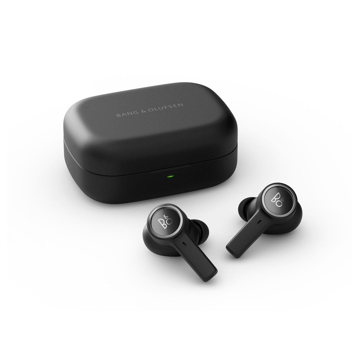 Bang & Olufsen Beoplay EX earbuds in case for on-the-go listening.