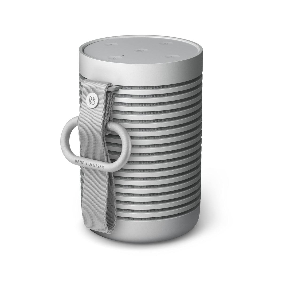 Bang & Olufsen Beosound Explore with rugged aluminium shell for outdoor durability.