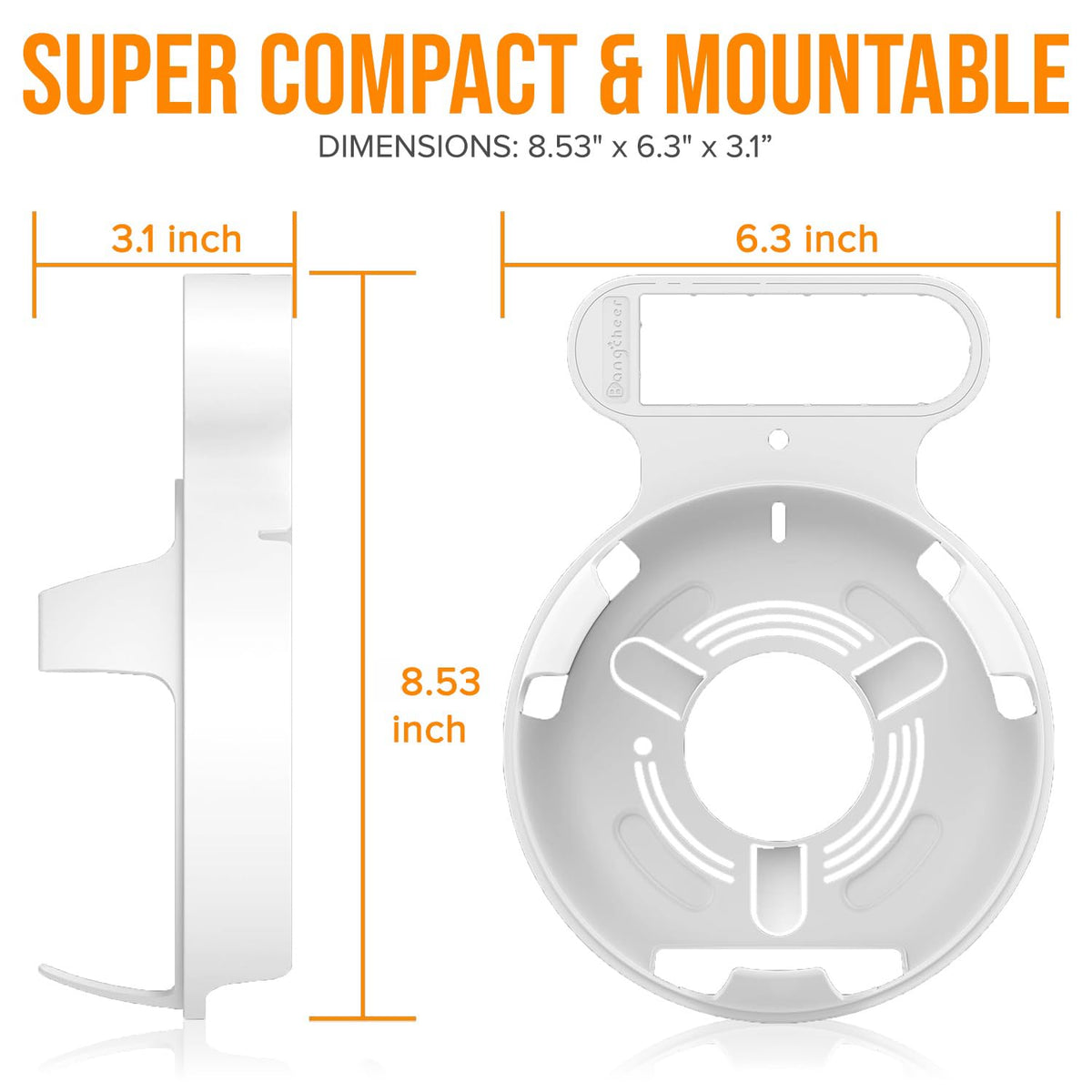 Bangcheer back cable management channel hides power and Ethernet cables for a neater space.
