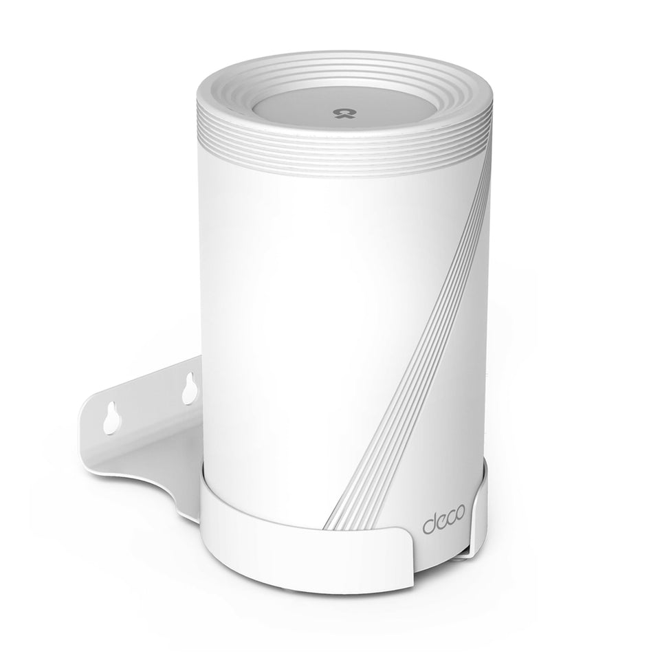 Bangcheer aluminum wall mount for Deco WiFi 7 in white finishes with space-saving design.