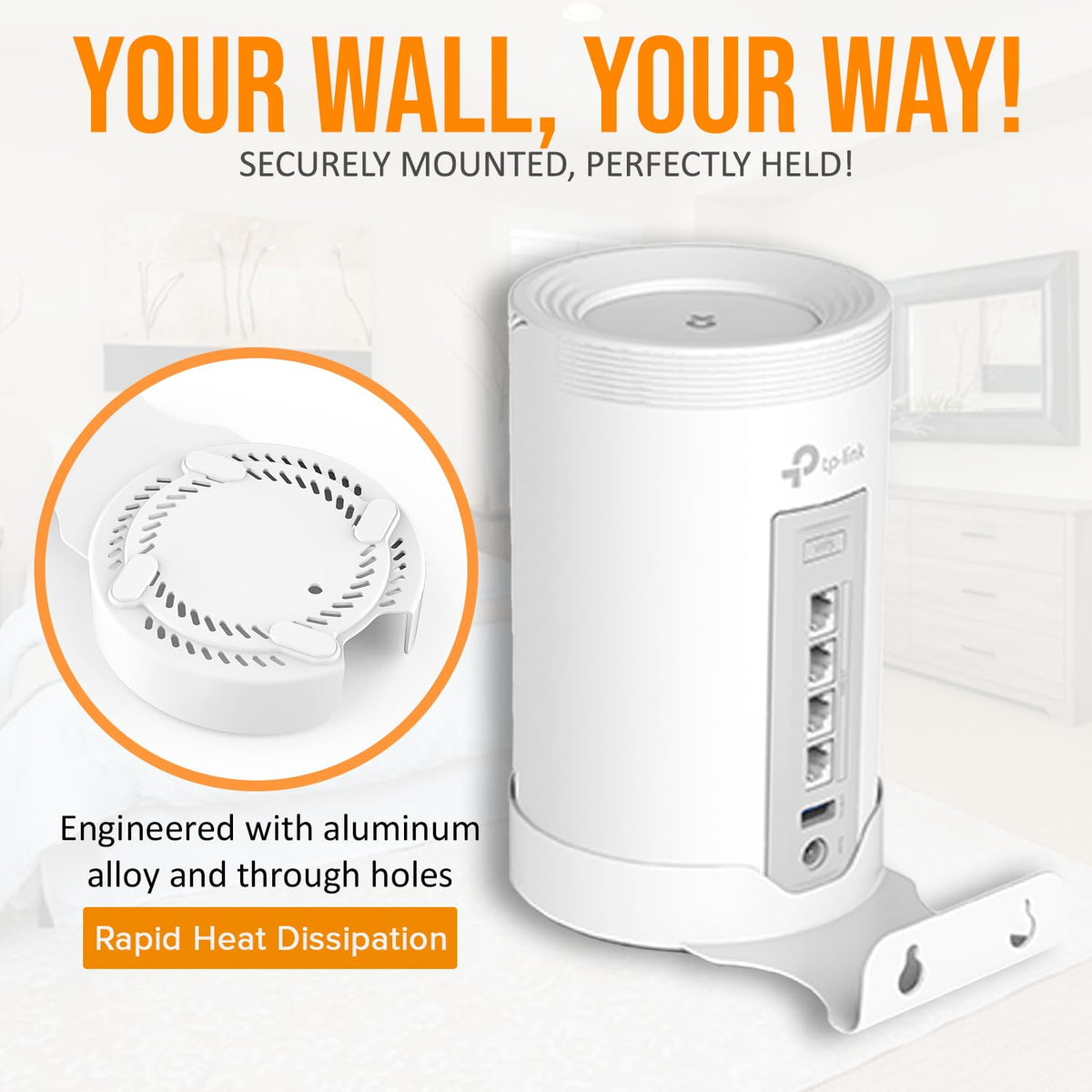 Bangcheer wall-mount with easy-install accessories simplifies wall mounting.