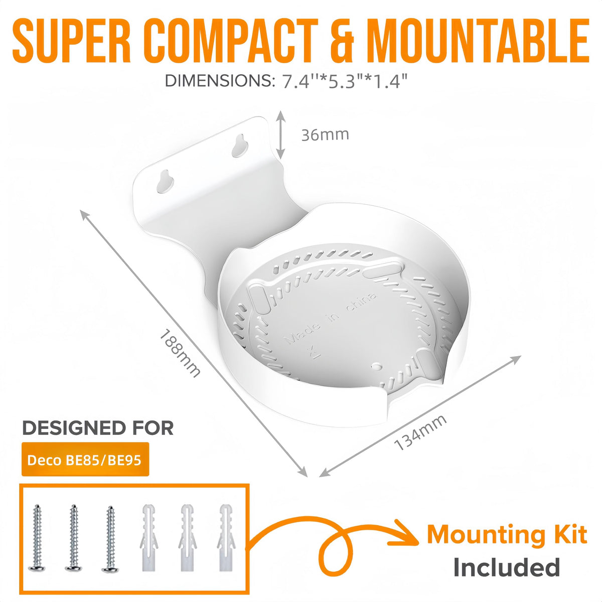 Bangcheer wall-mount ventilated design enhances airflow around the Deco router.