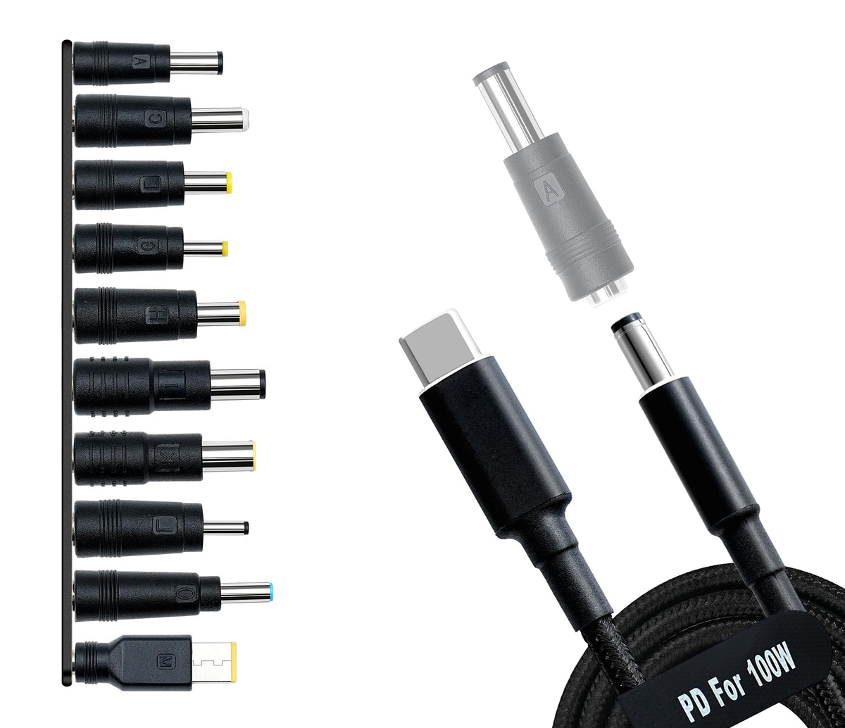 Bangjia front packaging showing USB-C to DC adapter kit and contents; easy identification benefit