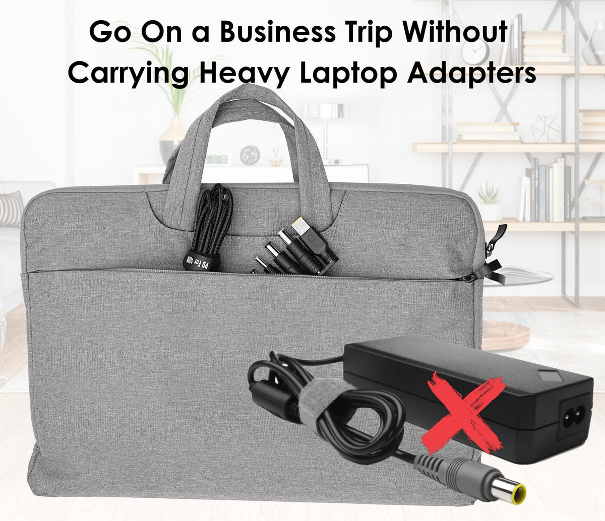 Bangjia travel pouch with cable and tips in a bag; compact portability for travel