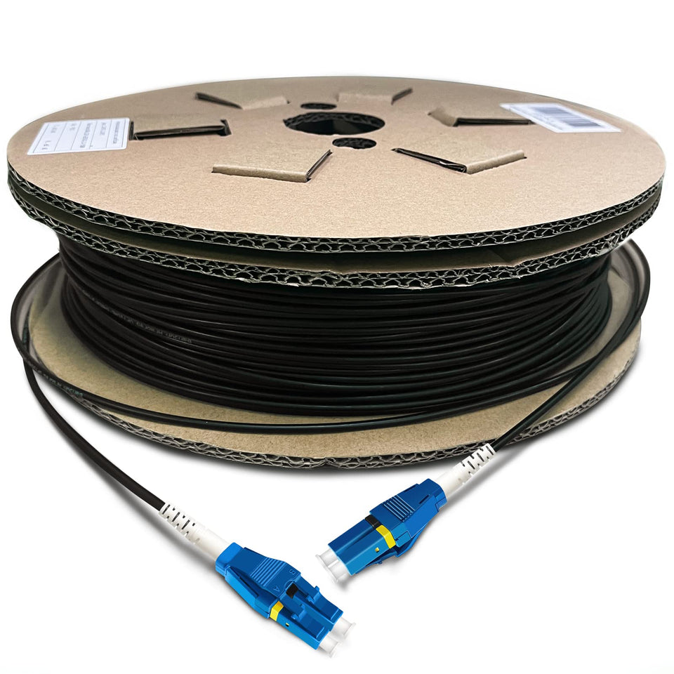 Bangun 100m uniboot LC-LC outdoor armored patch cable for rugged installs.