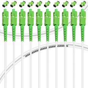 Bangun 10Pack armored white fiber patch cable with LSZH jacket for durable home use