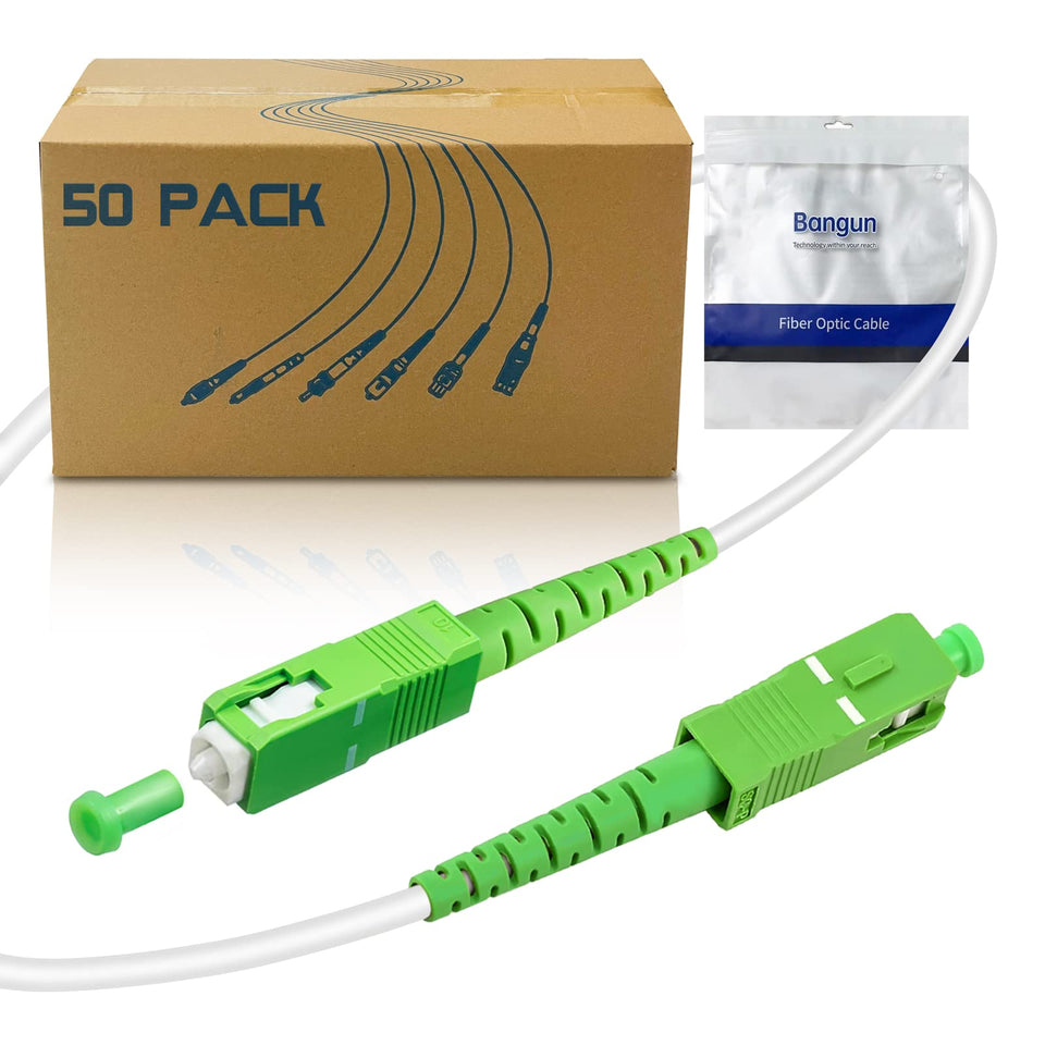 Bangun 50Pack armored SC/APC to SC/APC fiber cable for durable home network installations.