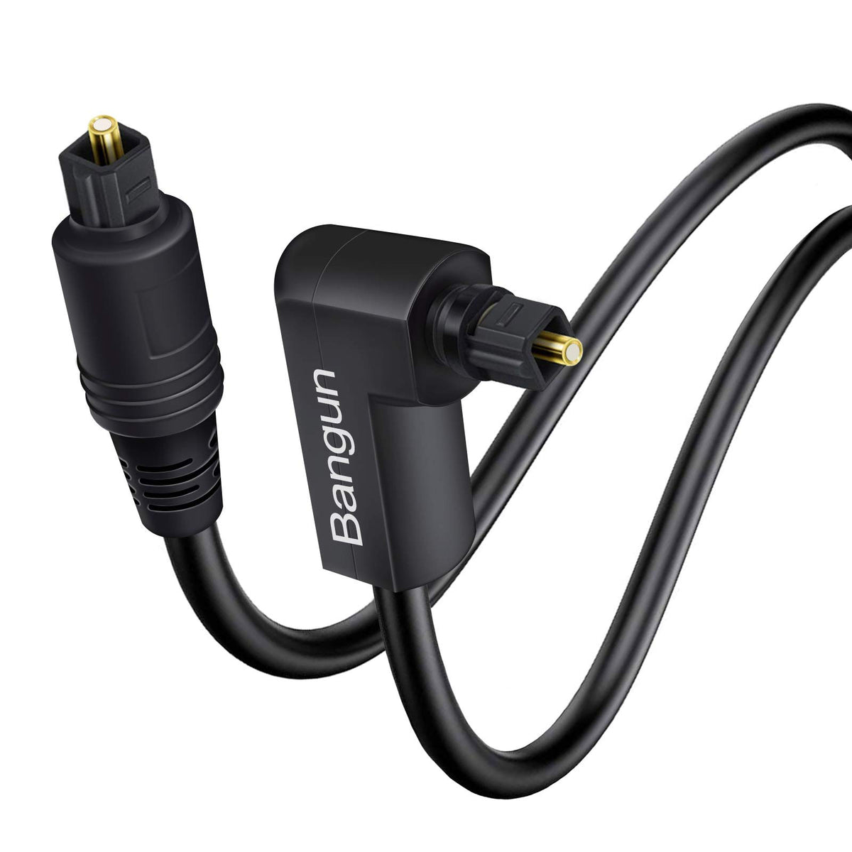 Bangun 90-degree Toslink cable enables tight TV setups with clear digital sound