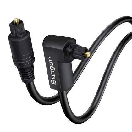 Bangun 90-degree Toslink cable with right-angle head for space-constrained TV setups