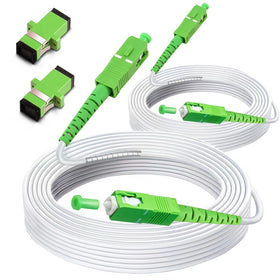 Bangun front packaging showing 2-pack SC/APC 20m cables and included couplers for easy installs