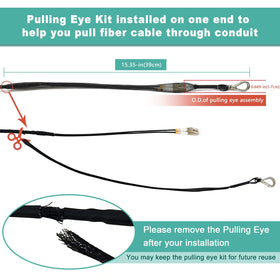 Bangun installed pulling eye on cable end showing secure pull point and benefit: damage-free conduit pulls