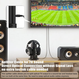 Bangun Toslink splitter with dual outputs for soundbar and headphones
