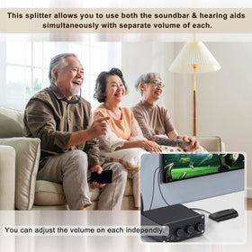 Bangun TV optical output split to soundbar and wireless headphones for simultaneous listening