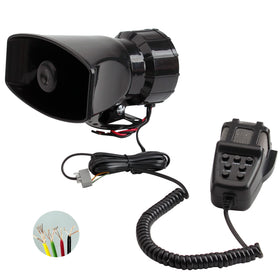 banhao front view of siren speaker kit showing controls and microphone, clear identification benefit