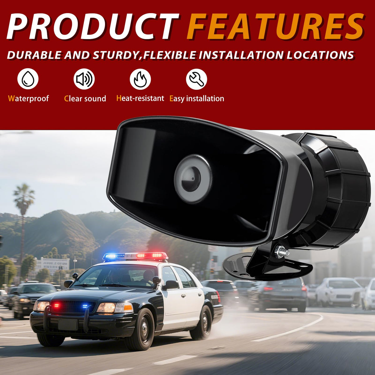 banhao mounted on truck roof demonstrating visible, long-range alerting