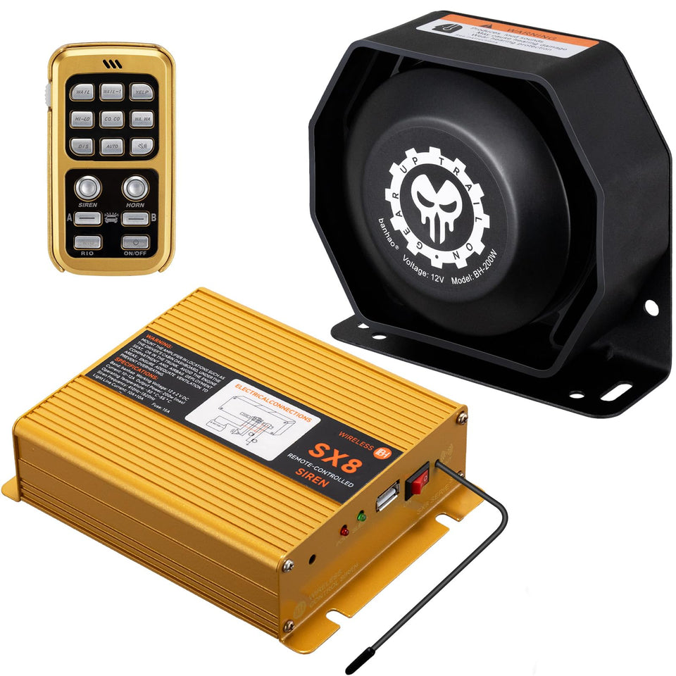 Banhao siren kit with multi-tone switch provides versatile emergency tones for vehicles