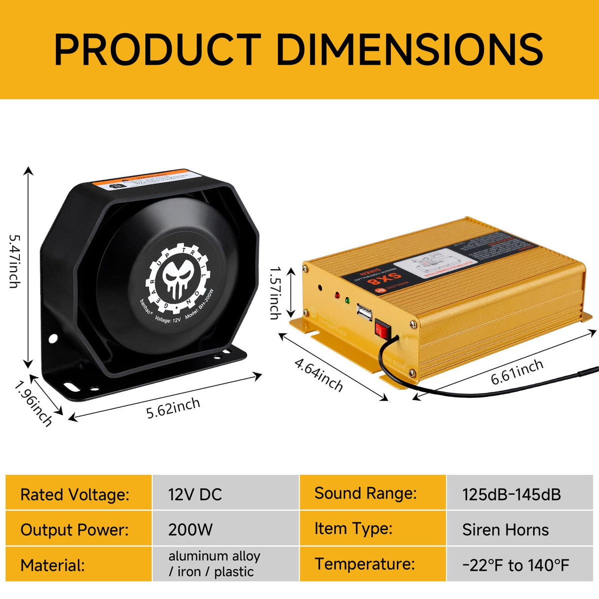 Banhao siren kit remote control with 50m range for convenient operation