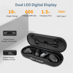 BANIGIPA earbuds side profile on ear showing open-ear fit for situational awareness