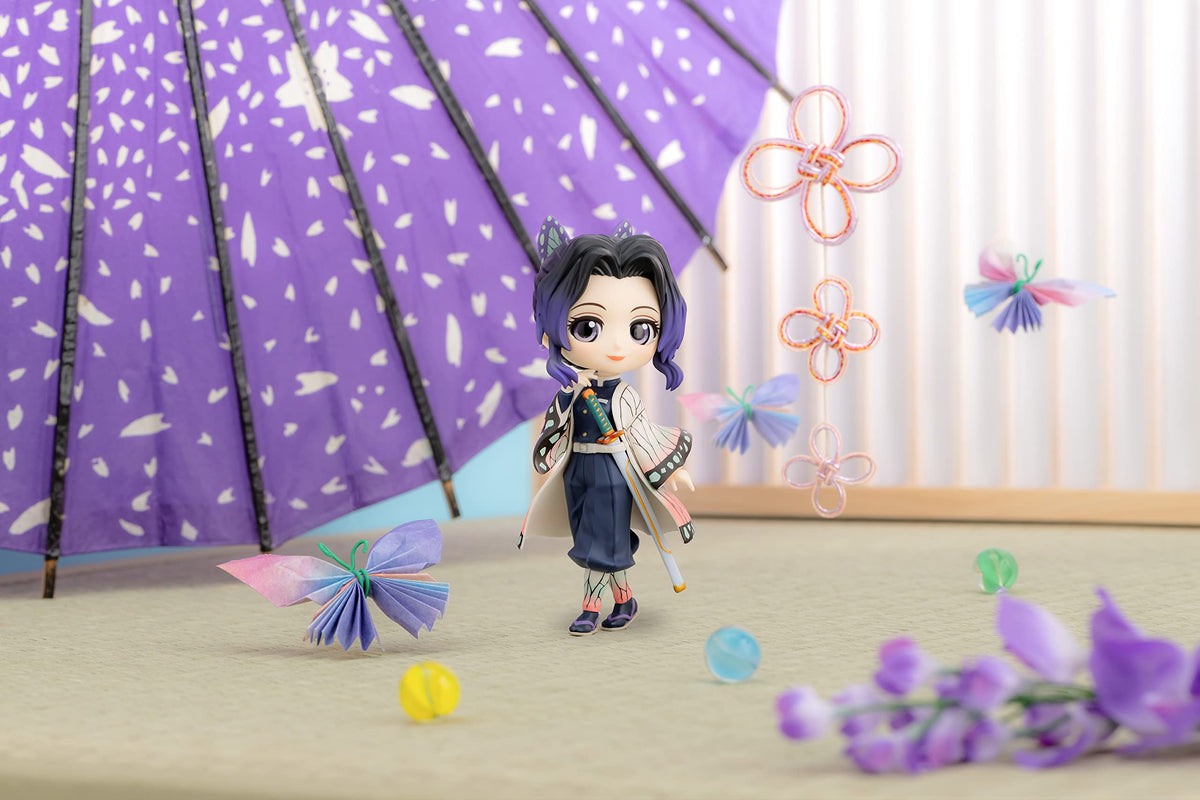 Banpresto Shinobu Kocho Q Posket Ver A, doll-like eyes highlight her charm on display.