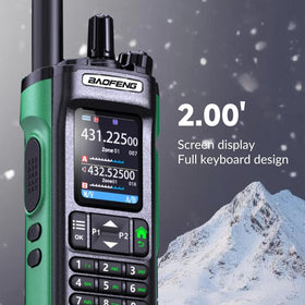 BAOFENG UV-32 used outdoors showing GPS tracking and team coordination