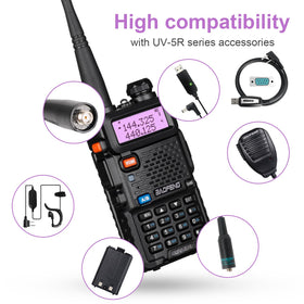 Baofeng UV-5R 8W programming cable enables fast Windows setup.