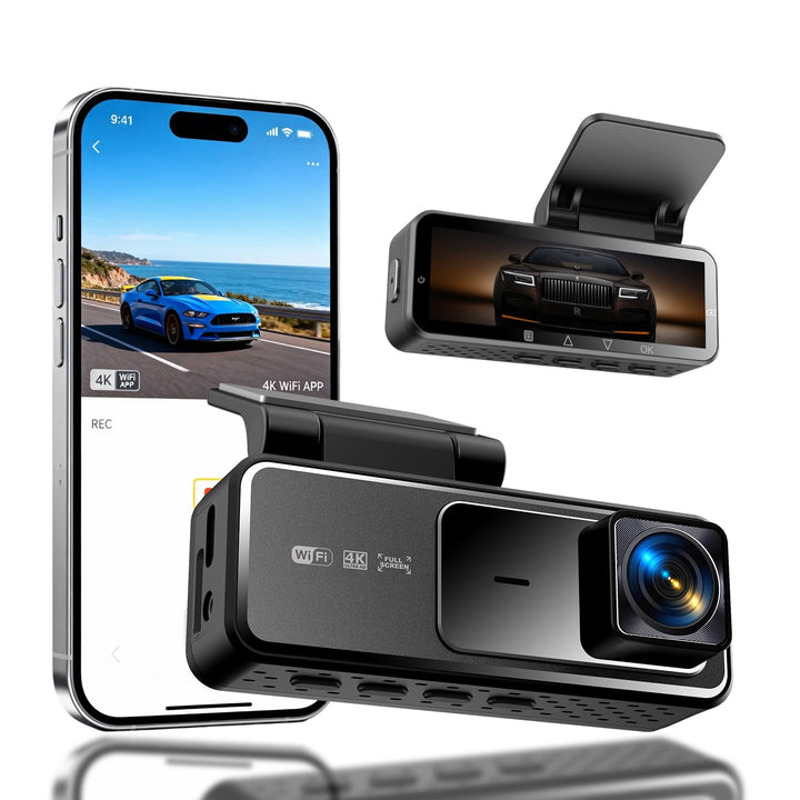 BAOHZ front view of dash cam showing compact design and easy install benefit
