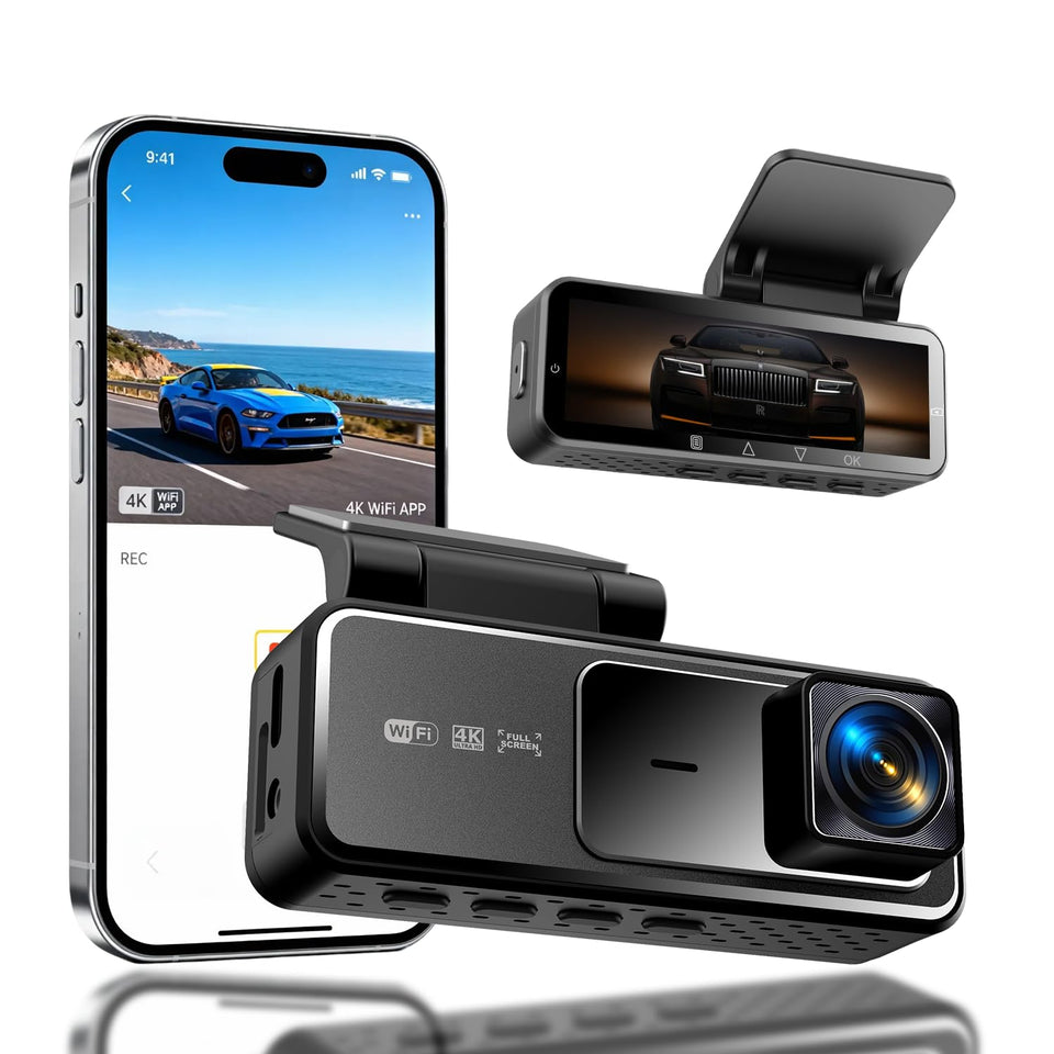 BAOHZ front view of dash cam showing compact design and easy install benefit