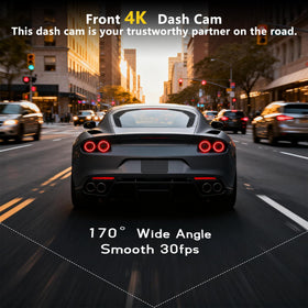 BAOHZ dash cam mounted on windshield demonstrating wide 170° coverage benefit