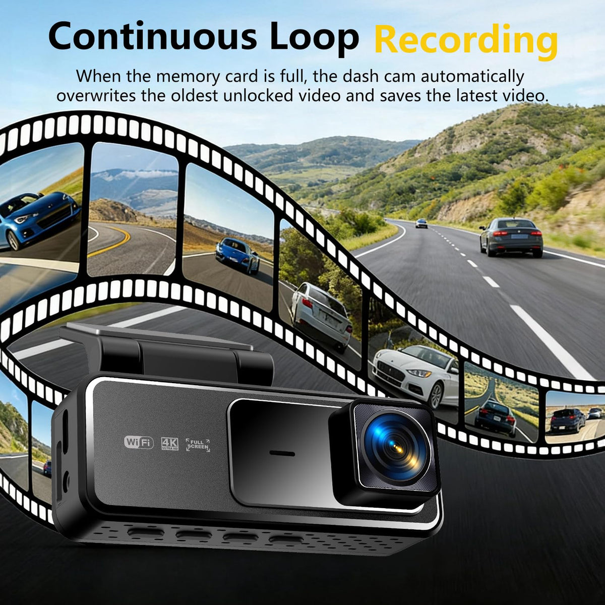 BAOHZ parked car dash cam indicator illustrating 24-hour monitoring benefit
