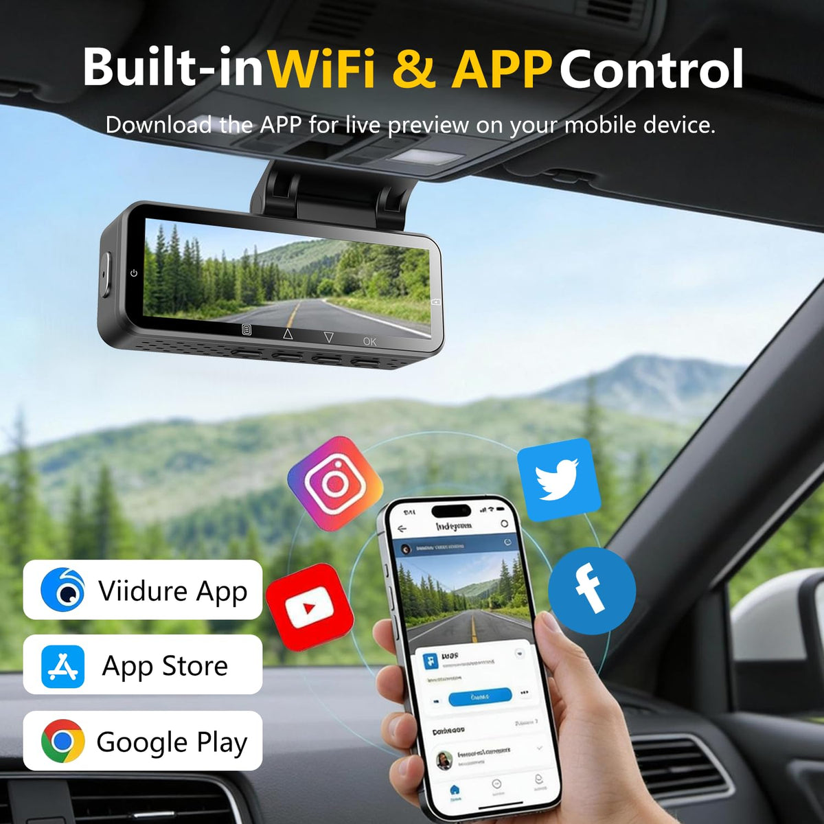 BAOHZ dash cam with accessories showing scale and plug-and-play convenience benefit