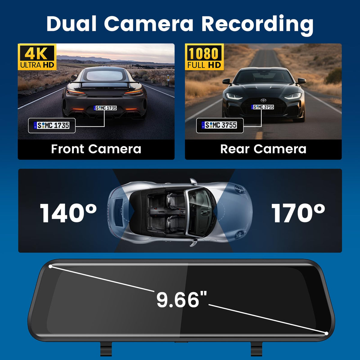 BAOHZ H10 rear camera 1080p offers clear rear visibility and license plate capture