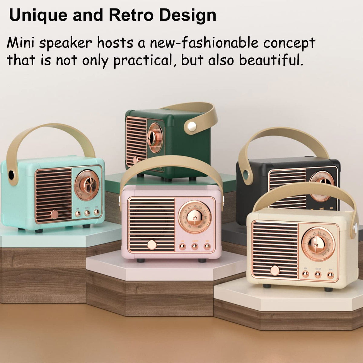 Baolira beige gift-ready retro speaker in box for gifting