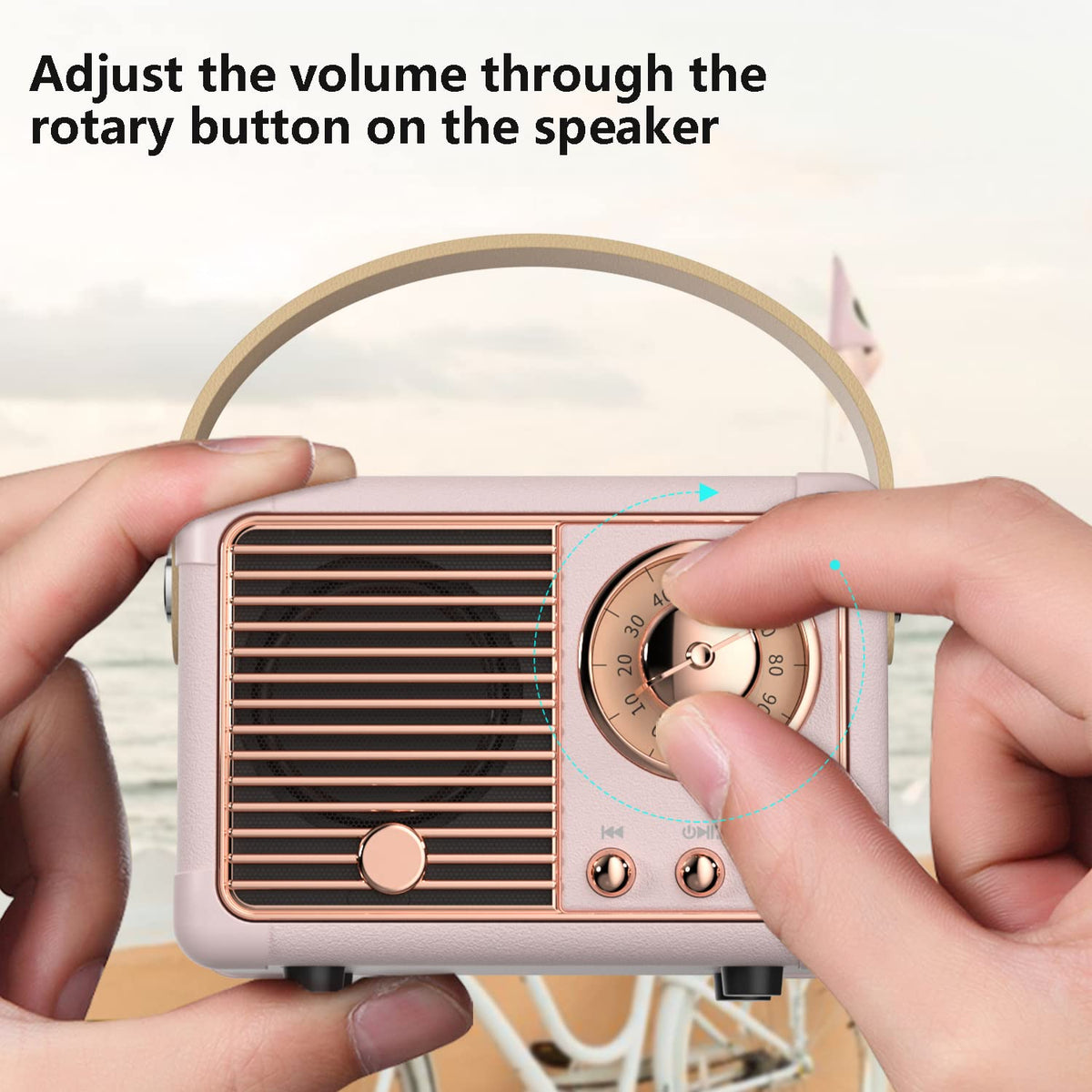 Baolira beige speaker long playback on the couch